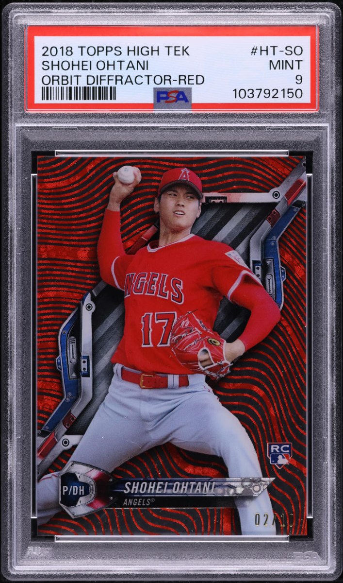 2018 Topps High Tek Orbit Diffractor Red Shohei Ohtani ROOKIE /10 #HT-SO