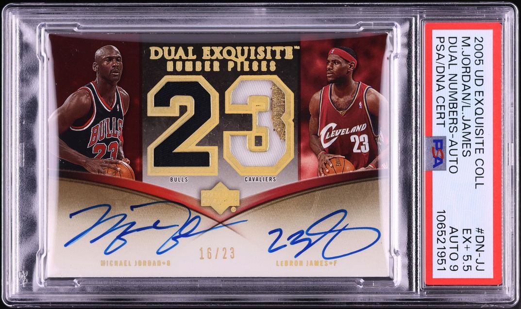 2005 Exquisite Collection Number Piece Michael Jordan LeBron James PATCH AUTO DNA 9 /23